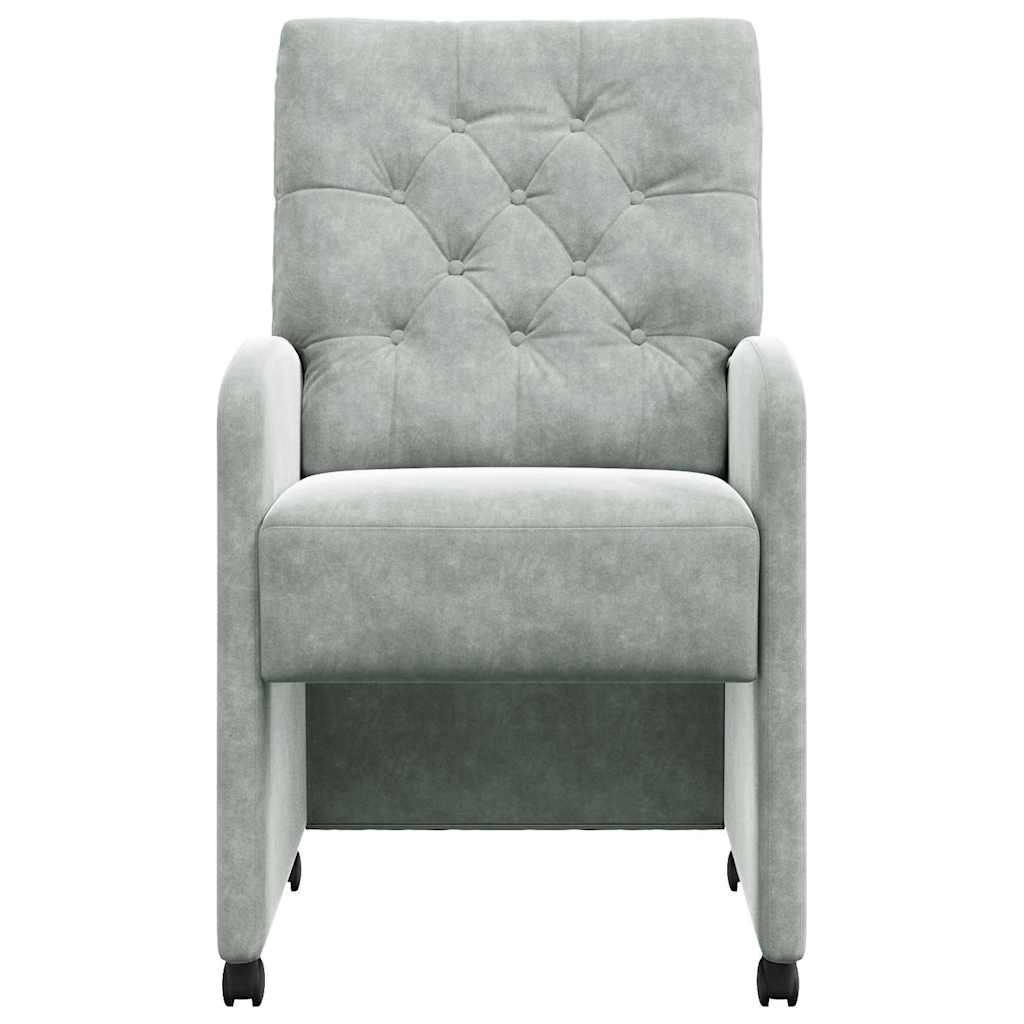 Eetkamerstoelen met Wieltjes 2 pcs Lichtgrijs 58 x 67 x 97 cm is nu te koop bij PeponiXL, paradijselijk wonen!