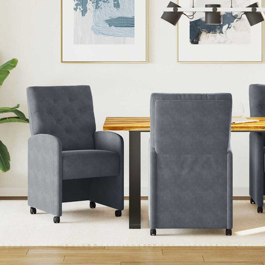 Eetkamerstoelen met Wieltjes 2 pcs Donkergrijs 58 x 67 x 97 cm is nu te koop bij PeponiXL, paradijselijk wonen!