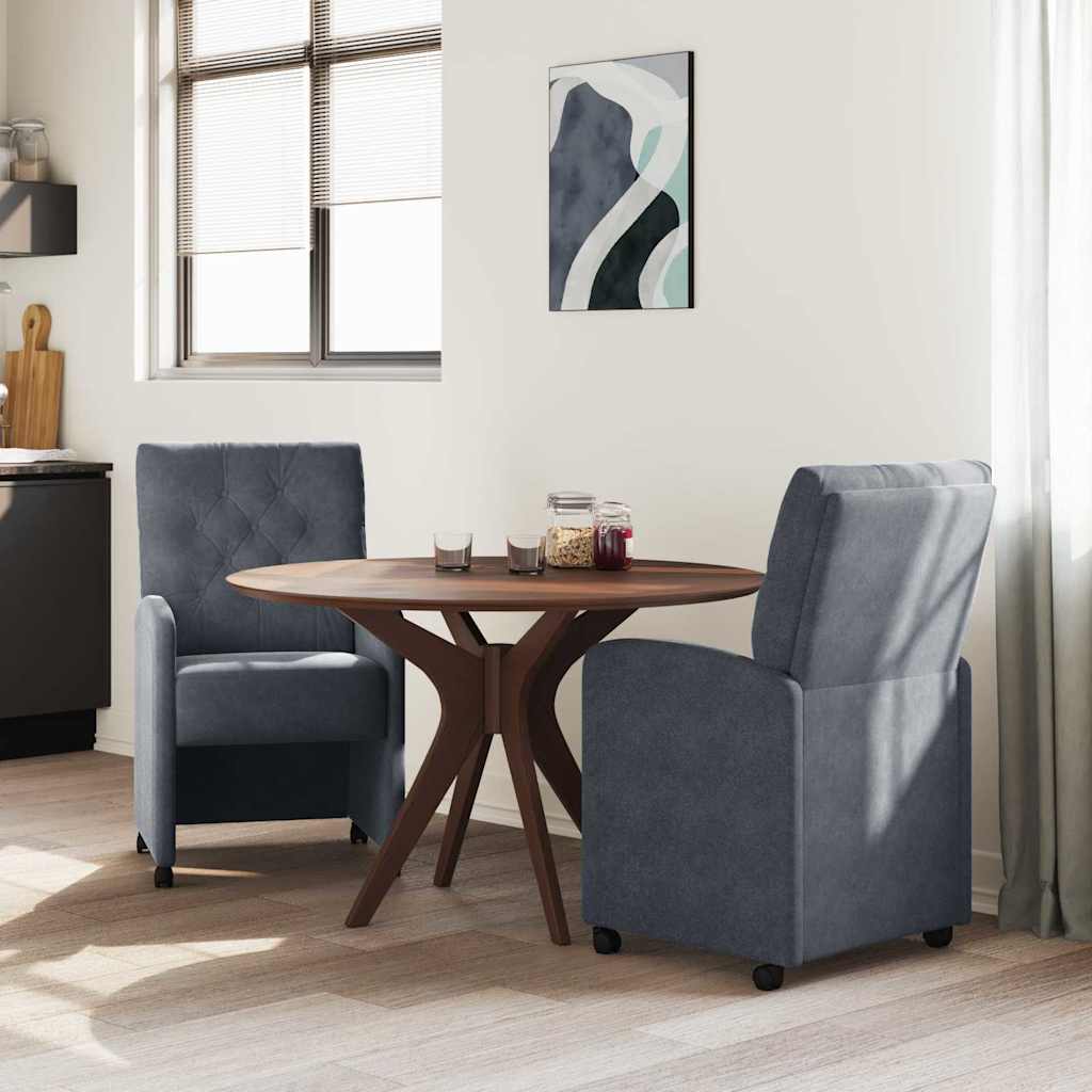 Eetkamerstoelen met Wieltjes 2 pcs Donkergrijs 58 x 67 x 97 cm is nu te koop bij PeponiXL, paradijselijk wonen!