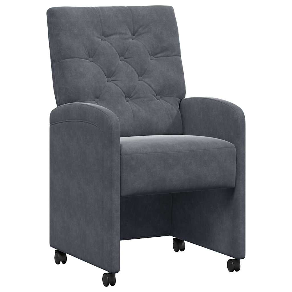 Eetkamerstoelen met Wieltjes 2 pcs Donkergrijs 58 x 67 x 97 cm is nu te koop bij PeponiXL, paradijselijk wonen!
