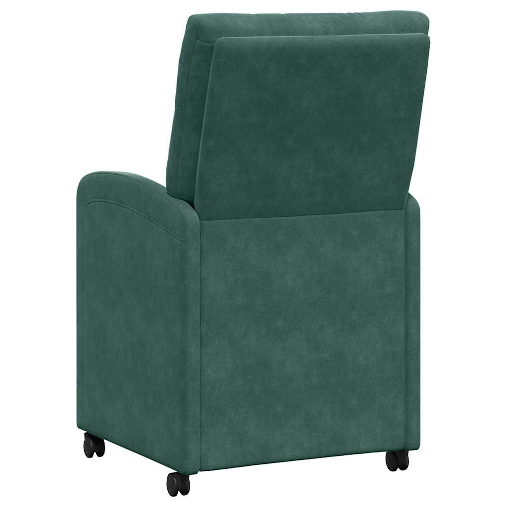 Eetkamerstoelen met Wieltjes 2 pcs Donkergroen 58 x 67 x 97 cm is nu te koop bij PeponiXL, paradijselijk wonen!