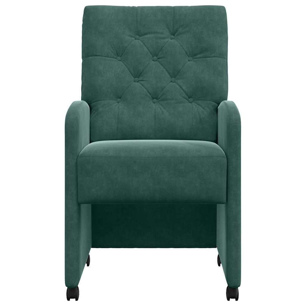Eetkamerstoelen met Wieltjes 2 pcs Donkergroen 58 x 67 x 97 cm is nu te koop bij PeponiXL, paradijselijk wonen!