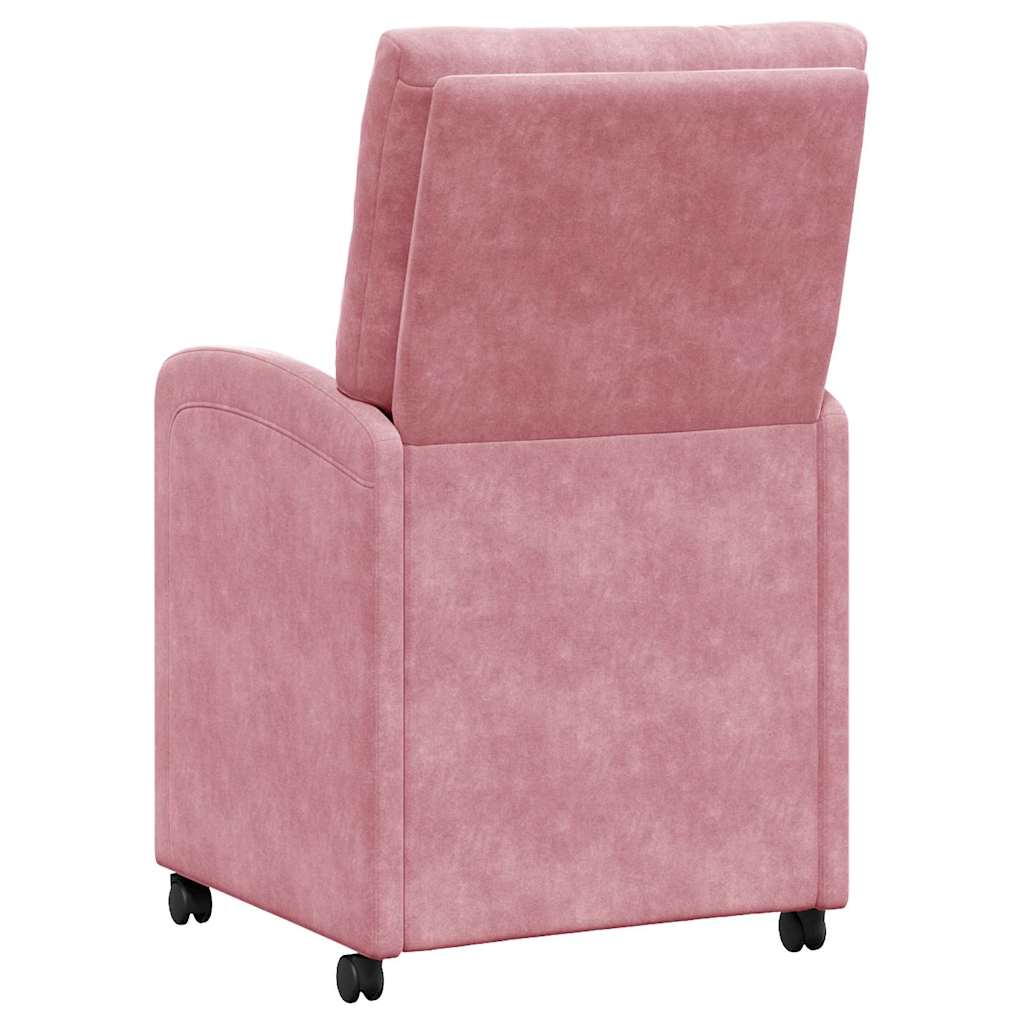 Eetkamerstoelen met Wieltjes 2 pcs Roze 58 x 67 x 97 cm Fluweel is nu te koop bij PeponiXL, paradijselijk wonen!