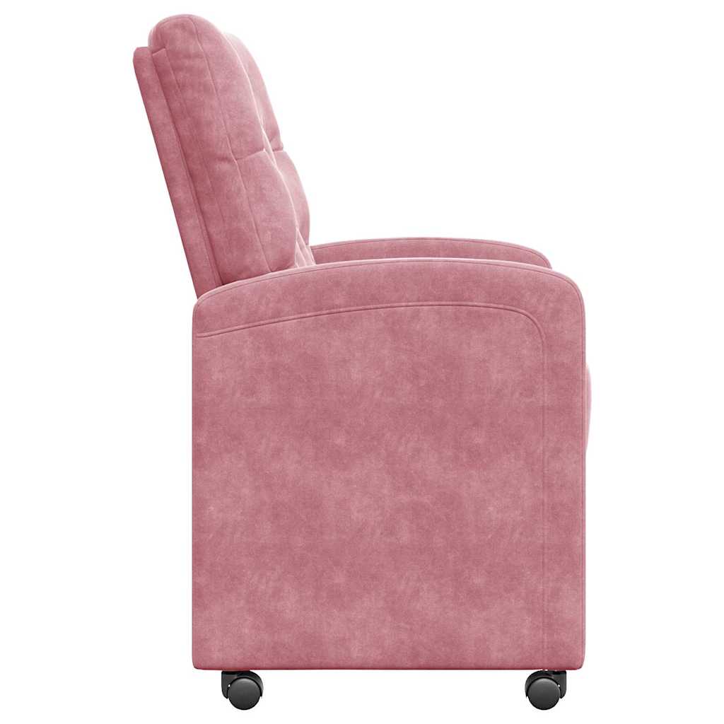 Eetkamerstoelen met Wieltjes 2 pcs Roze 58 x 67 x 97 cm Fluweel is nu te koop bij PeponiXL, paradijselijk wonen!