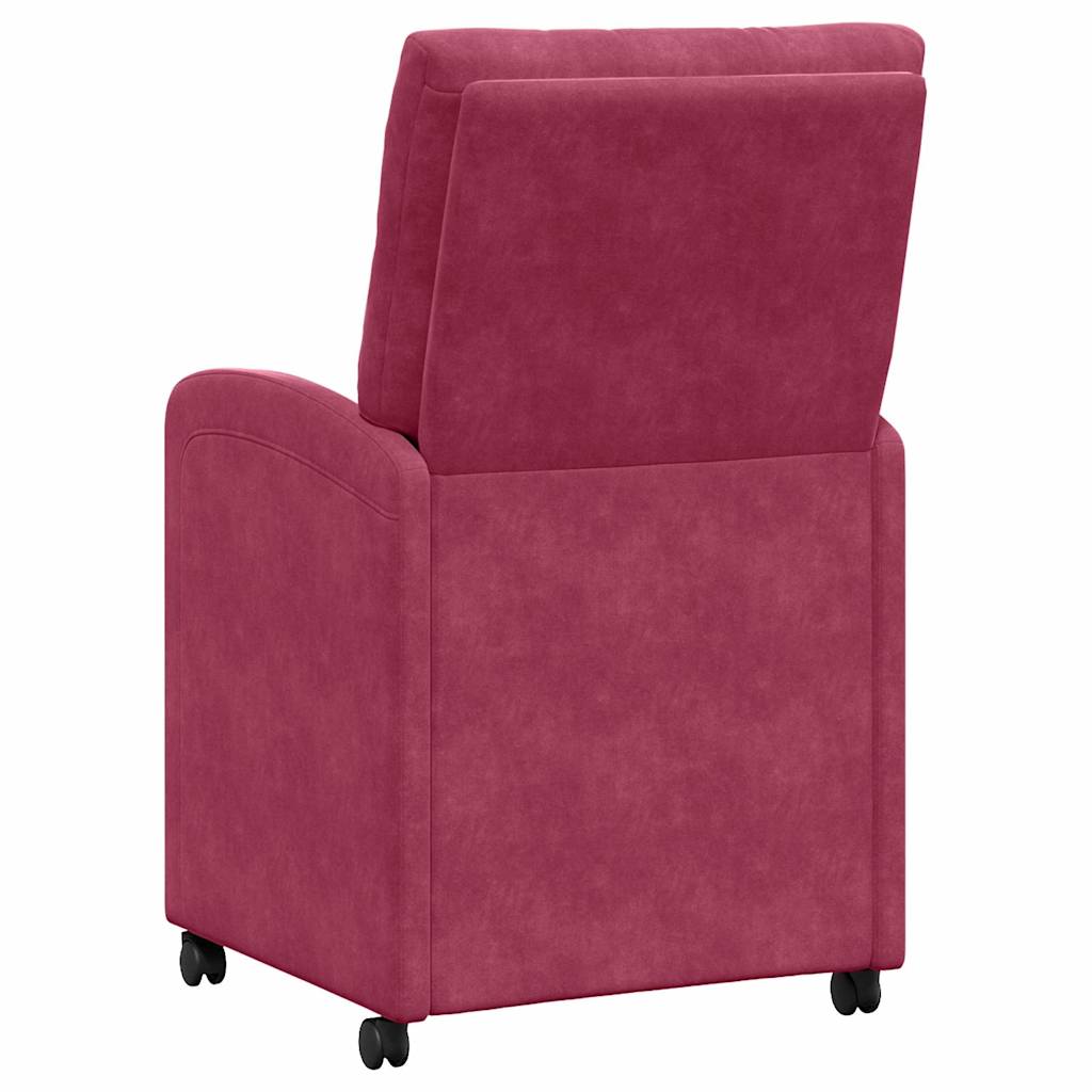 Eetkamerstoelen met Wieltjes 2 pcs Wijnrood 58 x 67 x 97 cm is nu te koop bij PeponiXL, paradijselijk wonen!