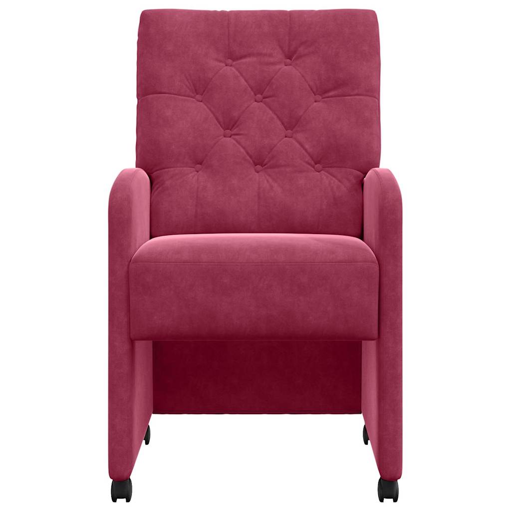 Eetkamerstoelen met Wieltjes 2 pcs Wijnrood 58 x 67 x 97 cm is nu te koop bij PeponiXL, paradijselijk wonen!