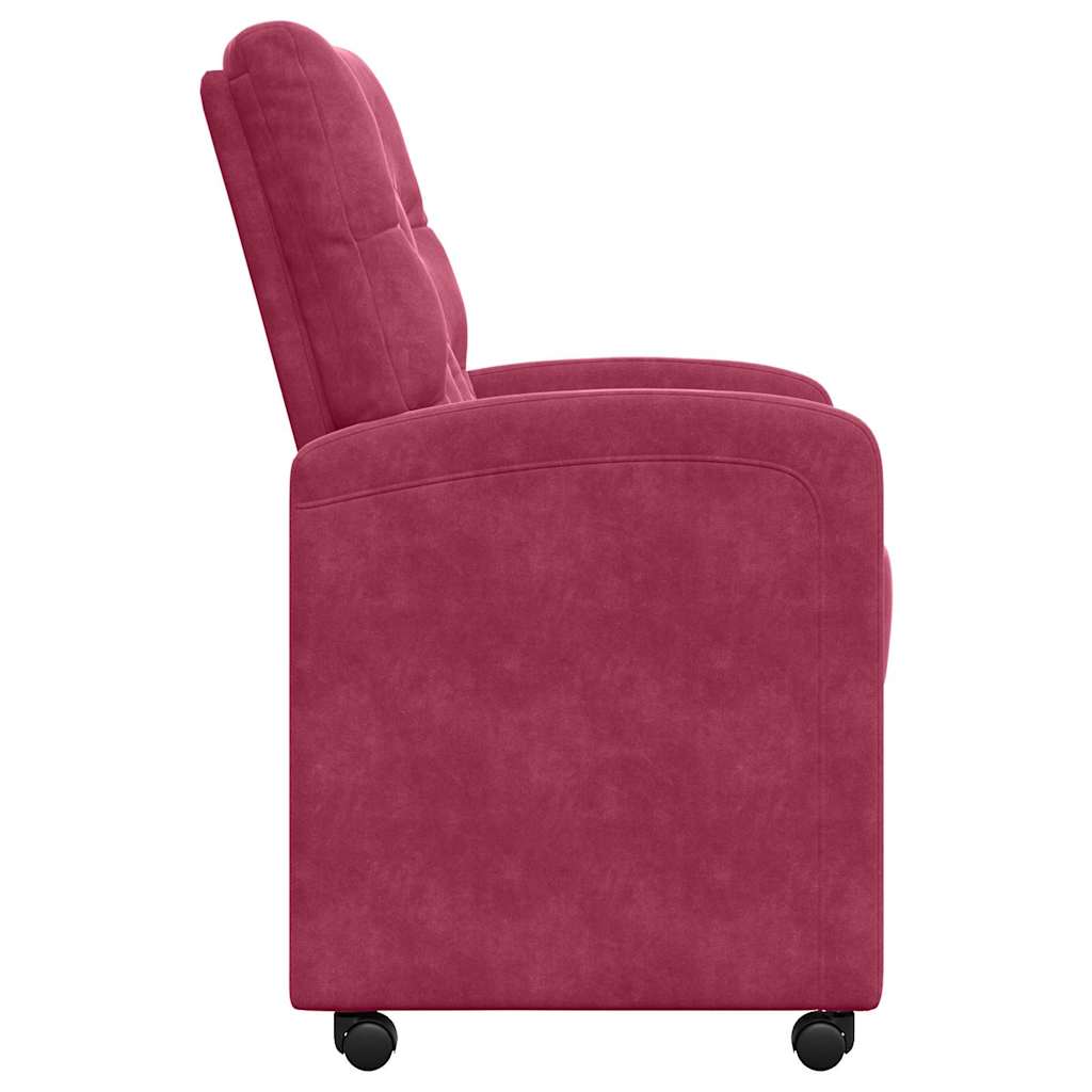 Eetkamerstoelen met Wieltjes 2 pcs Wijnrood 58 x 67 x 97 cm is nu te koop bij PeponiXL, paradijselijk wonen!