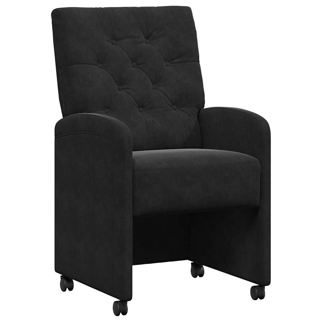 Eetkamerstoelen met Wieltjes 2 pcs Zwart 58 x 67 x 97 cm is nu te koop bij PeponiXL, paradijselijk wonen!