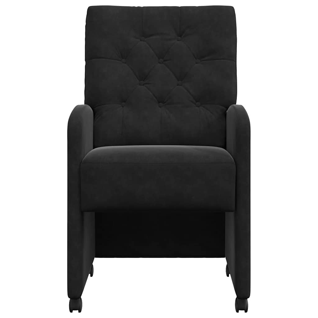 Eetkamerstoelen met Wieltjes 2 pcs Zwart 58 x 67 x 97 cm is nu te koop bij PeponiXL, paradijselijk wonen!