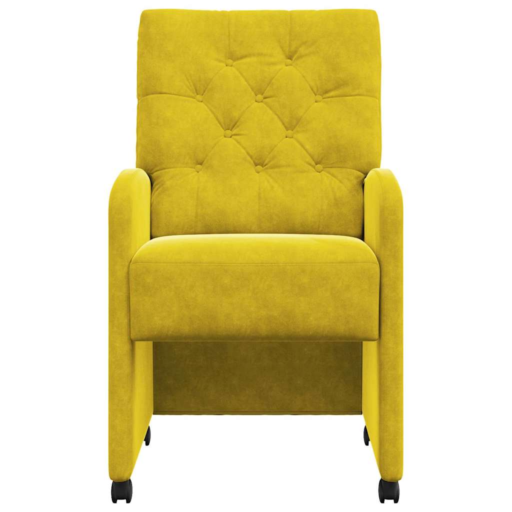 Eetkamerstoelen met Wieltjes 2 pcs Geel 58 x 67 x 97 cm Fluweel is nu te koop bij PeponiXL, paradijselijk wonen!