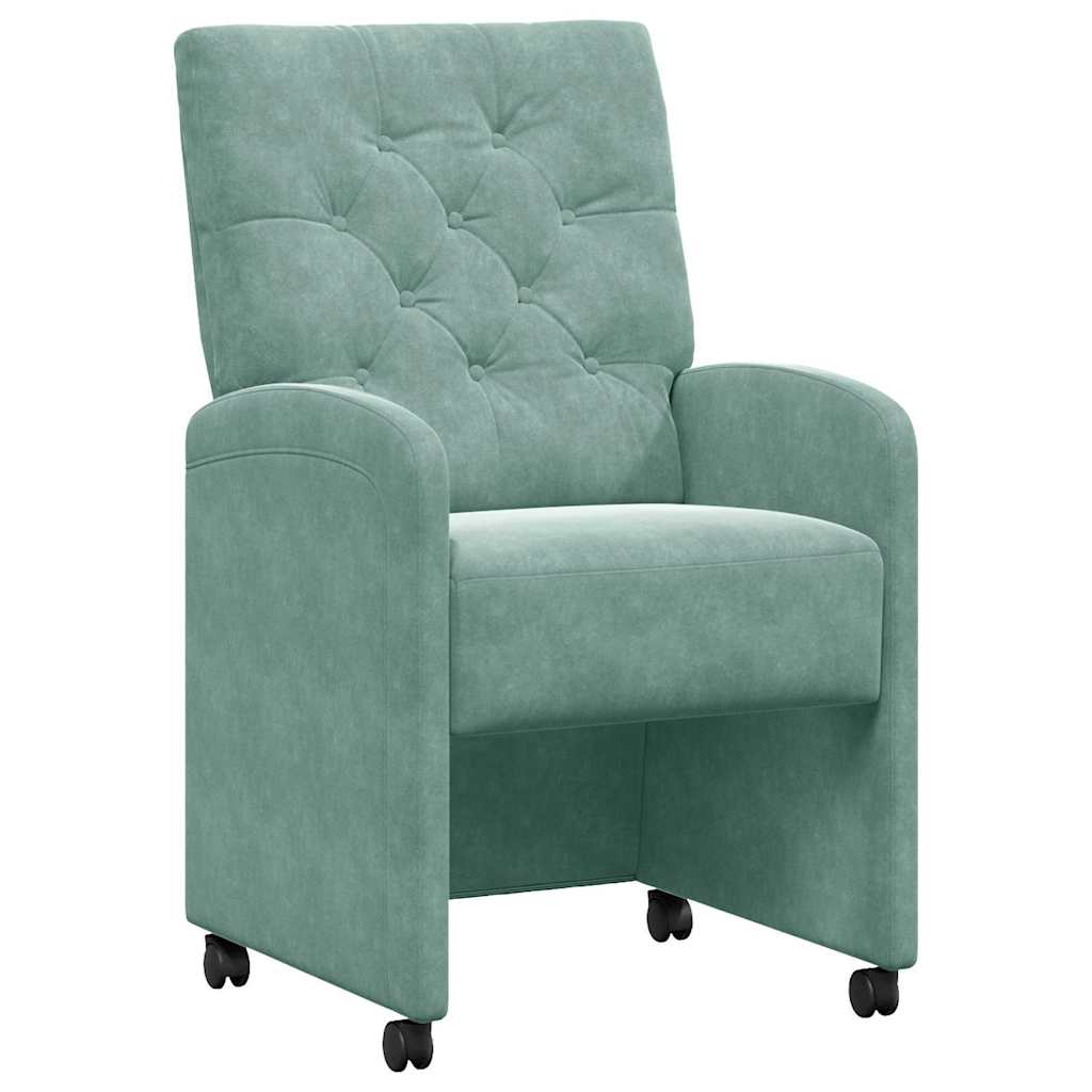 Eetkamerstoelen met Wieltjes 2 pcs Zeegroen 58 x 67 x 97 cm is nu te koop bij PeponiXL, paradijselijk wonen!