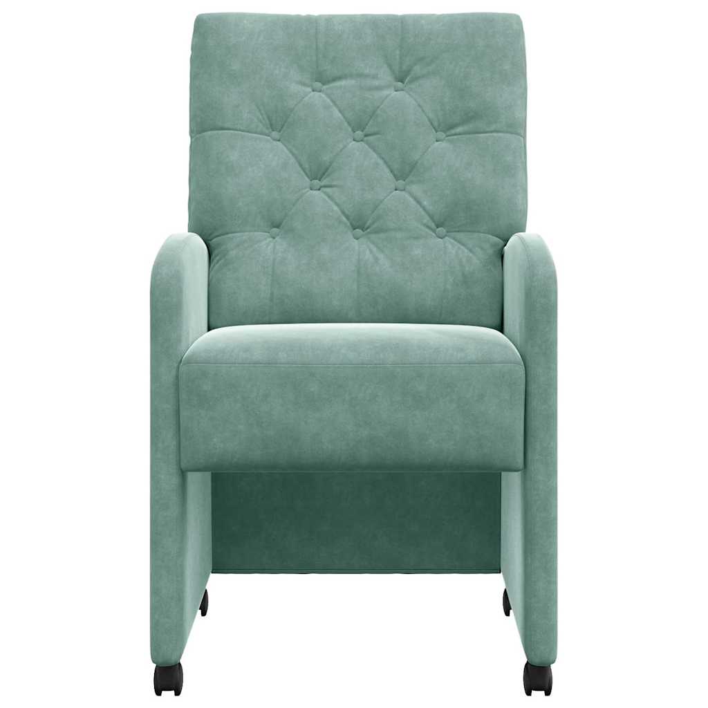 Eetkamerstoelen met Wieltjes 2 pcs Zeegroen 58 x 67 x 97 cm is nu te koop bij PeponiXL, paradijselijk wonen!