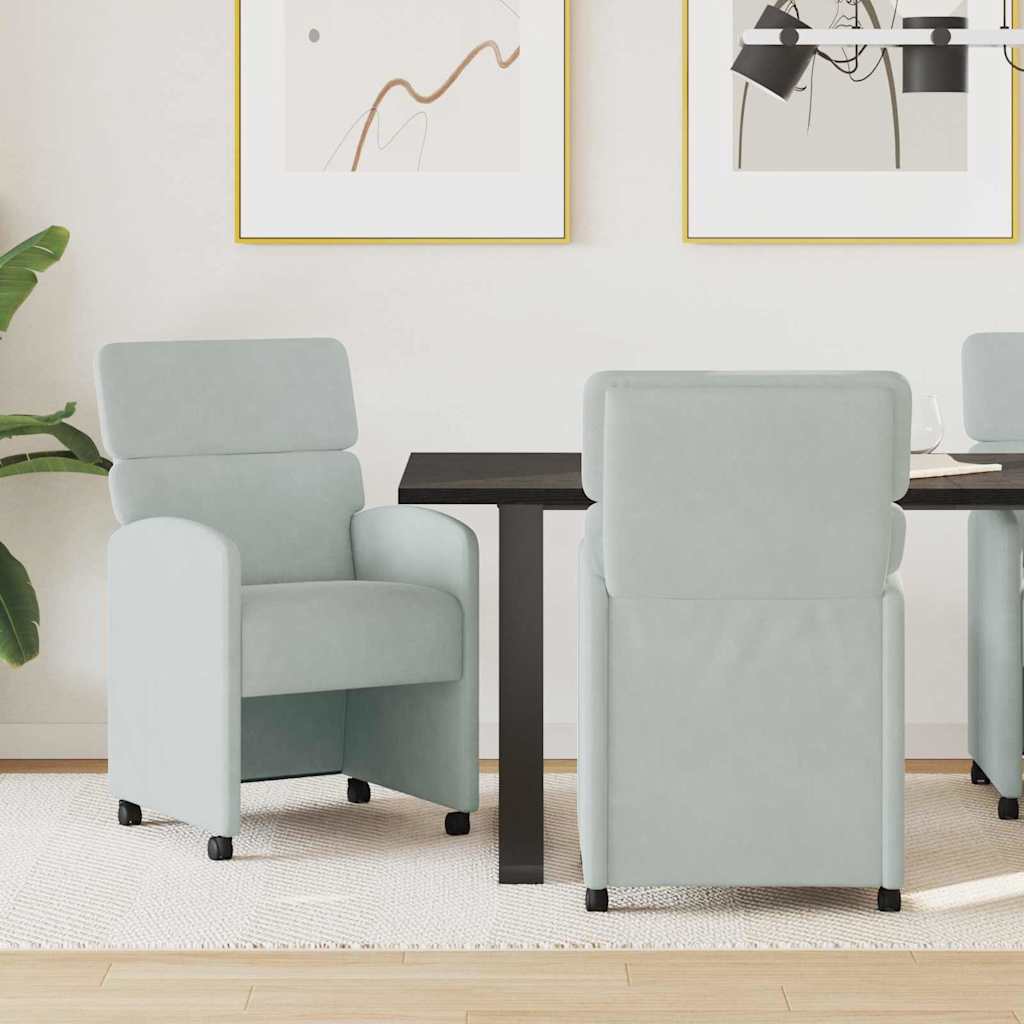 Eetkamerstoelen met Wieltjes 2 pcs Lichtgrijs 58 x 65 x 98 cm is nu te koop bij PeponiXL, paradijselijk wonen!