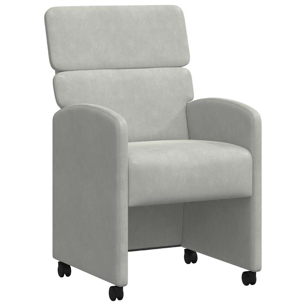 Eetkamerstoelen met Wieltjes 2 pcs Lichtgrijs 58 x 65 x 98 cm is nu te koop bij PeponiXL, paradijselijk wonen!