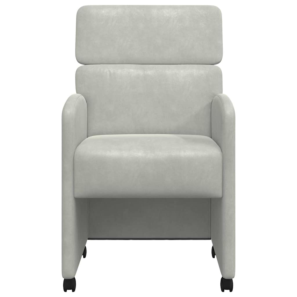 Eetkamerstoelen met Wieltjes 2 pcs Lichtgrijs 58 x 65 x 98 cm is nu te koop bij PeponiXL, paradijselijk wonen!