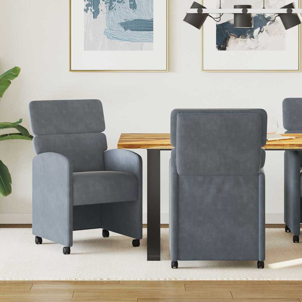 Eetkamerstoelen met Wieltjes 2 pcs Donkergrijs 58 x 65 x 98 cm is nu te koop bij PeponiXL, paradijselijk wonen!