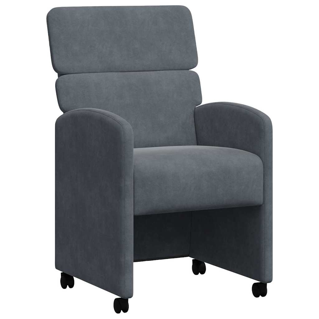 Eetkamerstoelen met Wieltjes 2 pcs Donkergrijs 58 x 65 x 98 cm is nu te koop bij PeponiXL, paradijselijk wonen!