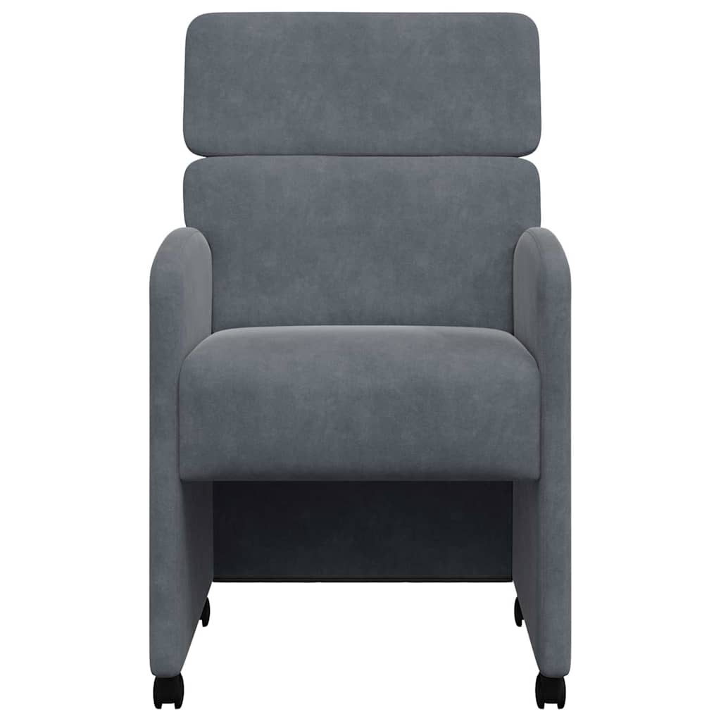 Eetkamerstoelen met Wieltjes 2 pcs Donkergrijs 58 x 65 x 98 cm is nu te koop bij PeponiXL, paradijselijk wonen!
