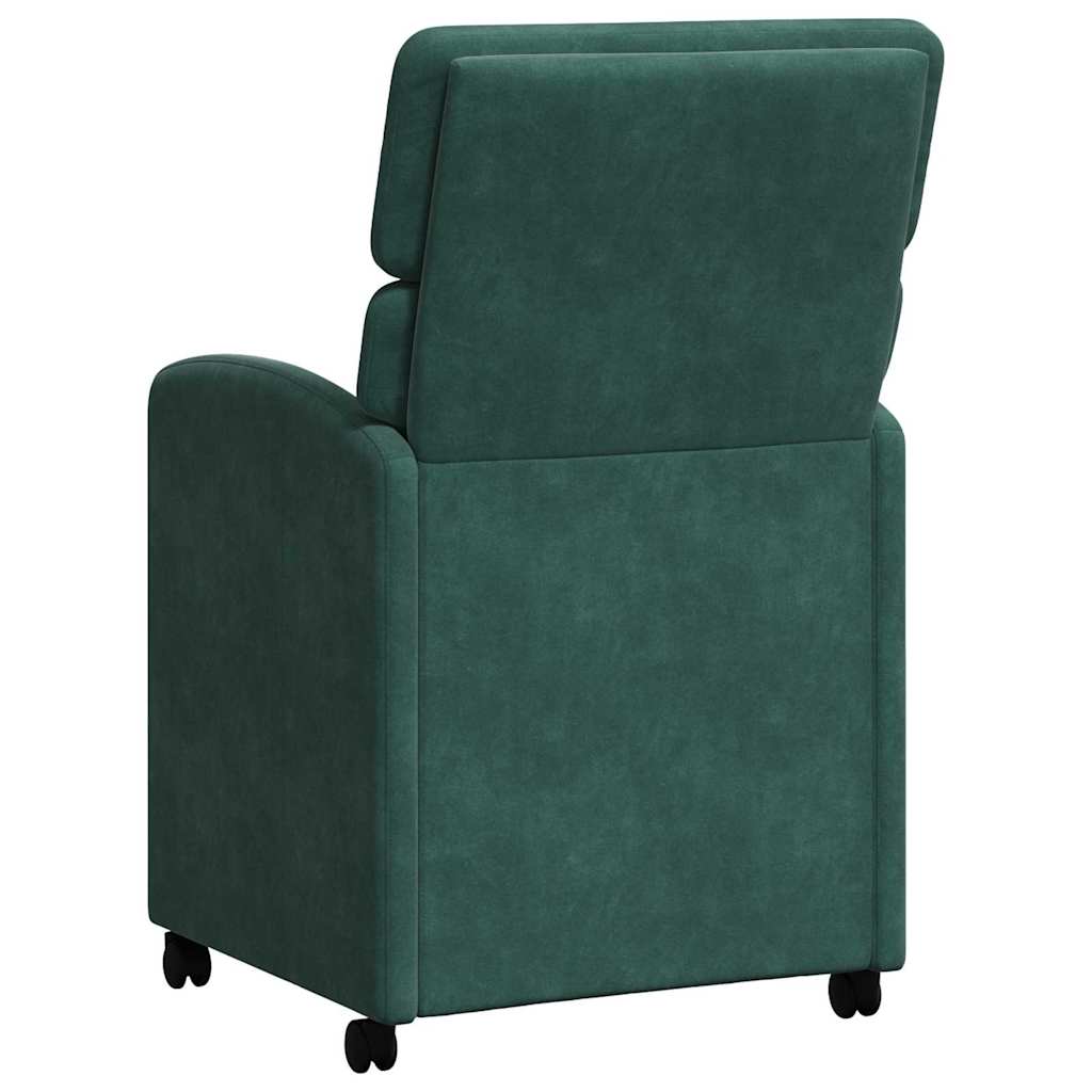 Eetkamerstoelen met Wieltjes 2 pcs Donkergroen 58 x 65 x 98 cm is nu te koop bij PeponiXL, paradijselijk wonen!