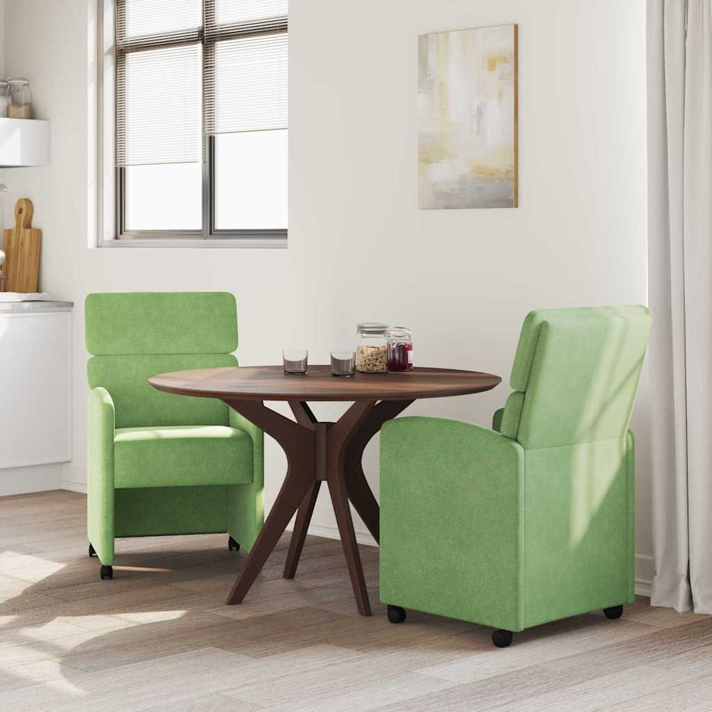 Eetkamerstoelen met Wieltjes 2 pcs Lichtgroen 58 x 65 x 98 cm is nu te koop bij PeponiXL, paradijselijk wonen!