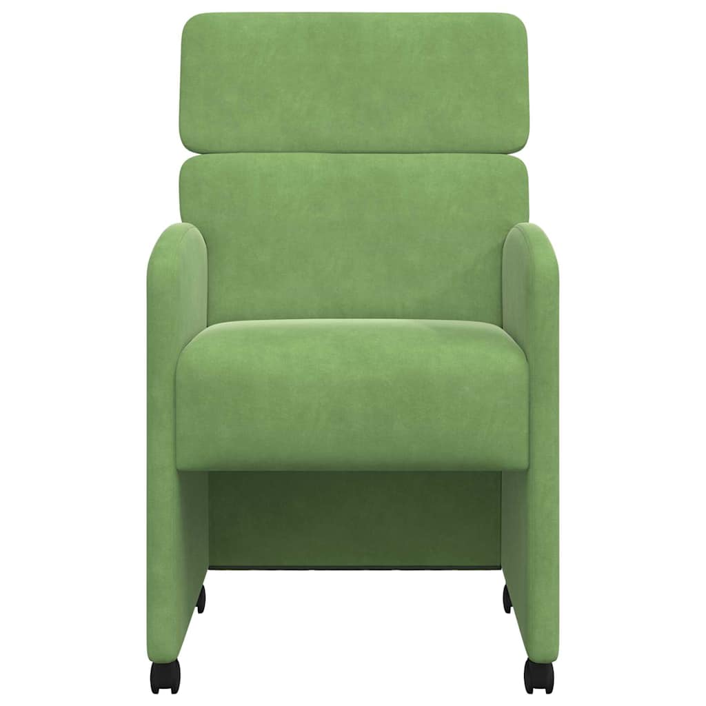 Eetkamerstoelen met Wieltjes 2 pcs Lichtgroen 58 x 65 x 98 cm is nu te koop bij PeponiXL, paradijselijk wonen!
