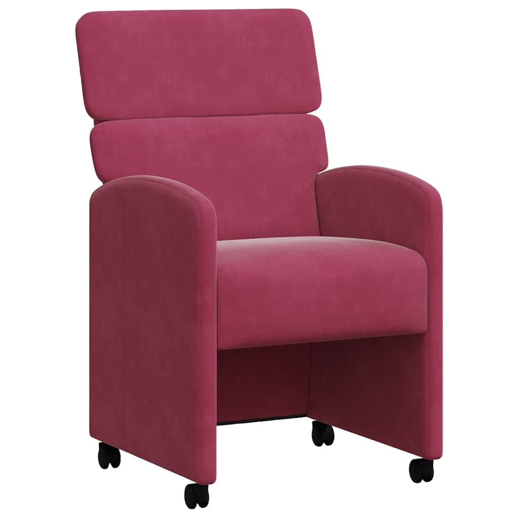 Eetkamerstoelen met Wieltjes 2 pcs Wijnrood 58 x 65 x 98 cm is nu te koop bij PeponiXL, paradijselijk wonen!