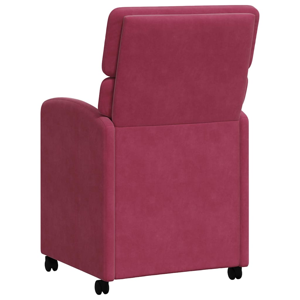 Eetkamerstoelen met Wieltjes 2 pcs Wijnrood 58 x 65 x 98 cm is nu te koop bij PeponiXL, paradijselijk wonen!