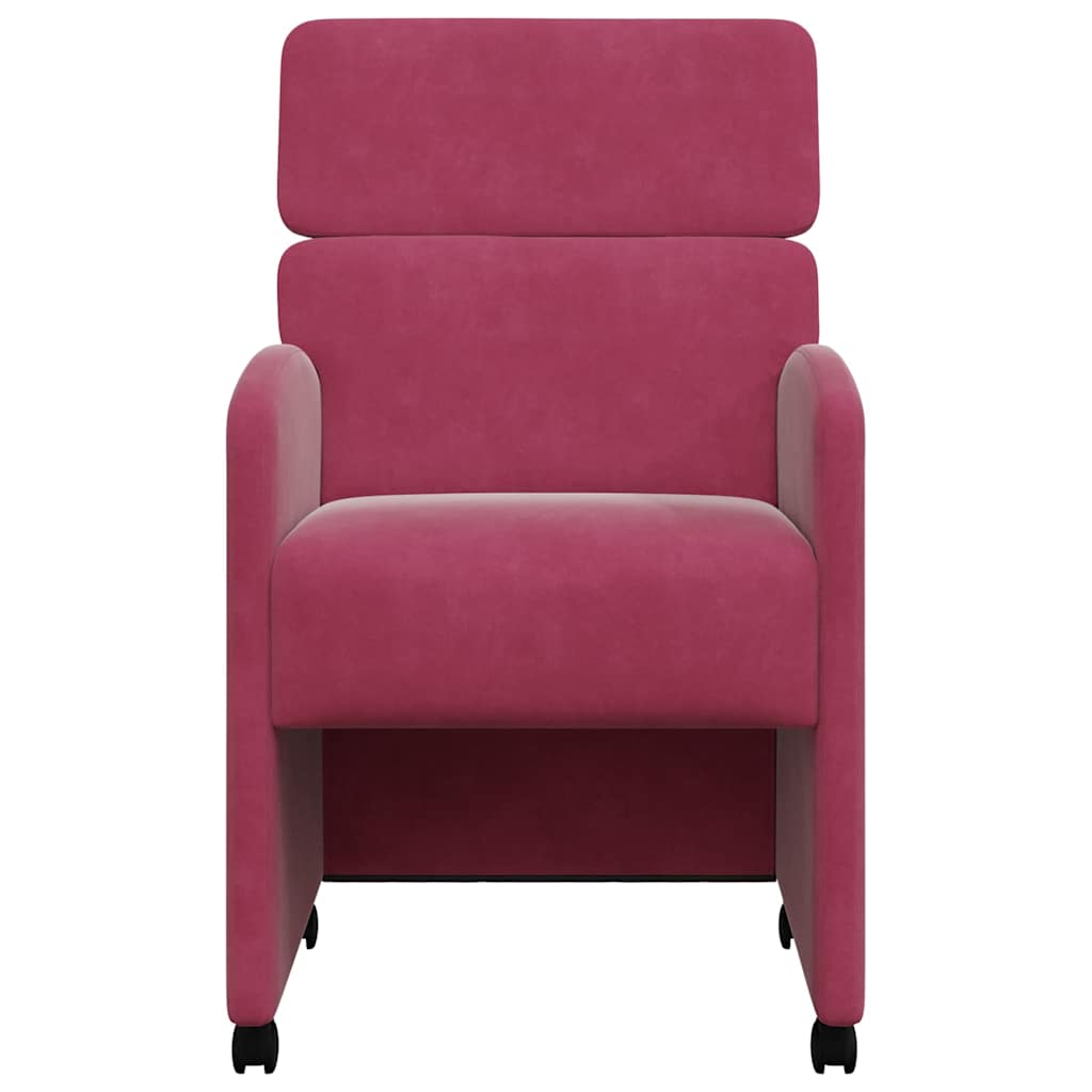Eetkamerstoelen met Wieltjes 2 pcs Wijnrood 58 x 65 x 98 cm is nu te koop bij PeponiXL, paradijselijk wonen!