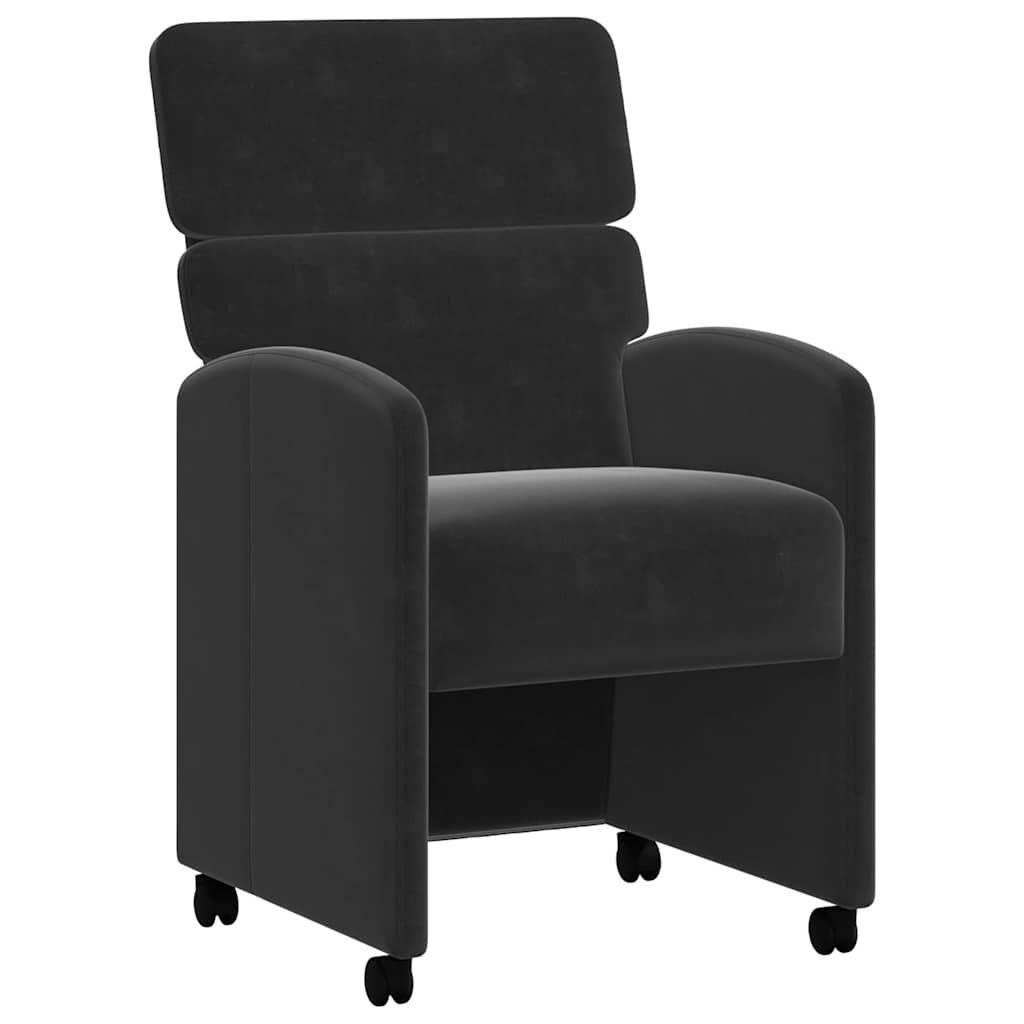 Eetkamerstoelen met Wieltjes 2 pcs Zwart 58 x 65 x 98 cm is nu te koop bij PeponiXL, paradijselijk wonen!