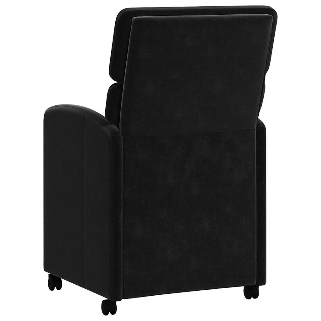 Eetkamerstoelen met Wieltjes 2 pcs Zwart 58 x 65 x 98 cm is nu te koop bij PeponiXL, paradijselijk wonen!
