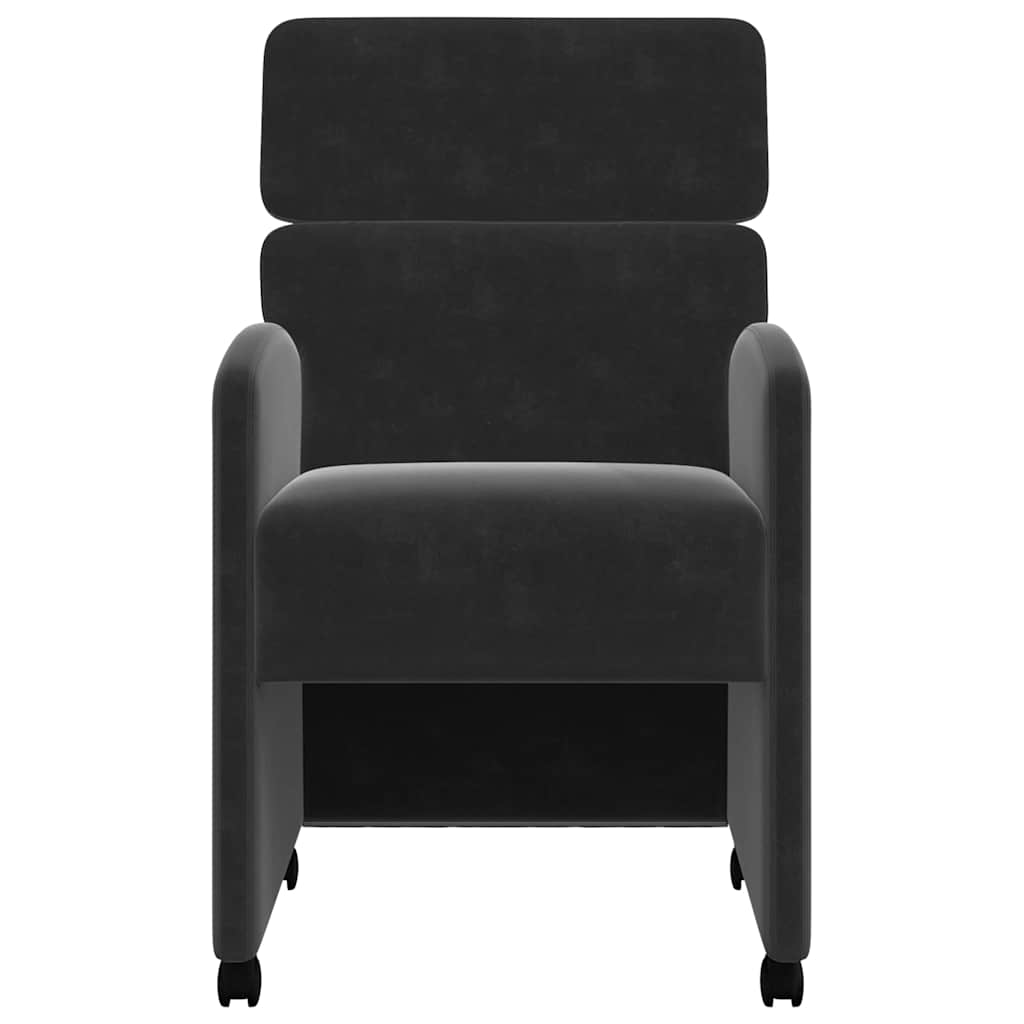 Eetkamerstoelen met Wieltjes 2 pcs Zwart 58 x 65 x 98 cm is nu te koop bij PeponiXL, paradijselijk wonen!