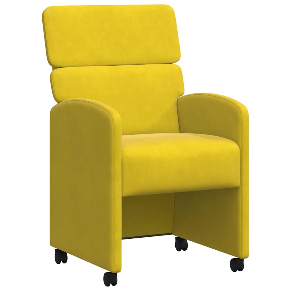 Eetkamerstoelen met Wieltjes 2 pcs Geel 58 x 65 x 98 cm Fluweel is nu te koop bij PeponiXL, paradijselijk wonen!