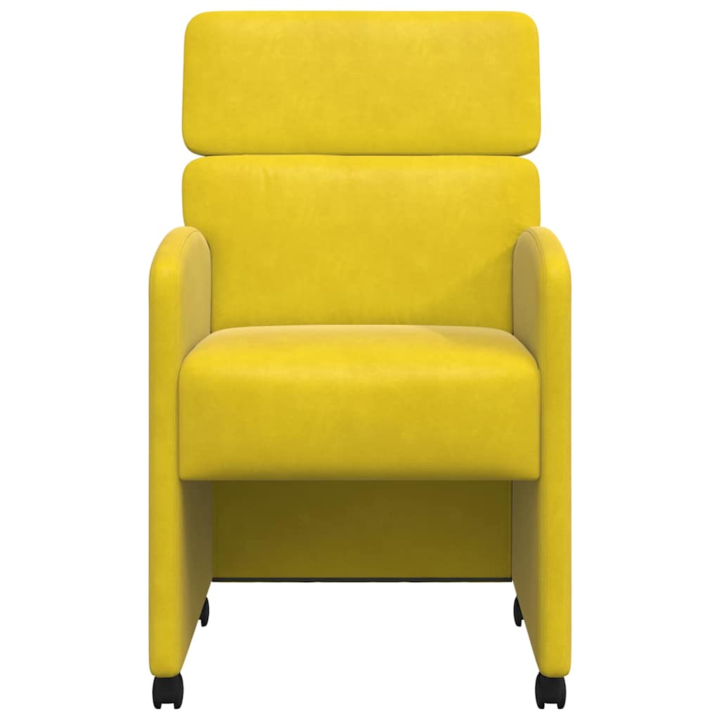 Eetkamerstoelen met Wieltjes 2 pcs Geel 58 x 65 x 98 cm Fluweel is nu te koop bij PeponiXL, paradijselijk wonen!