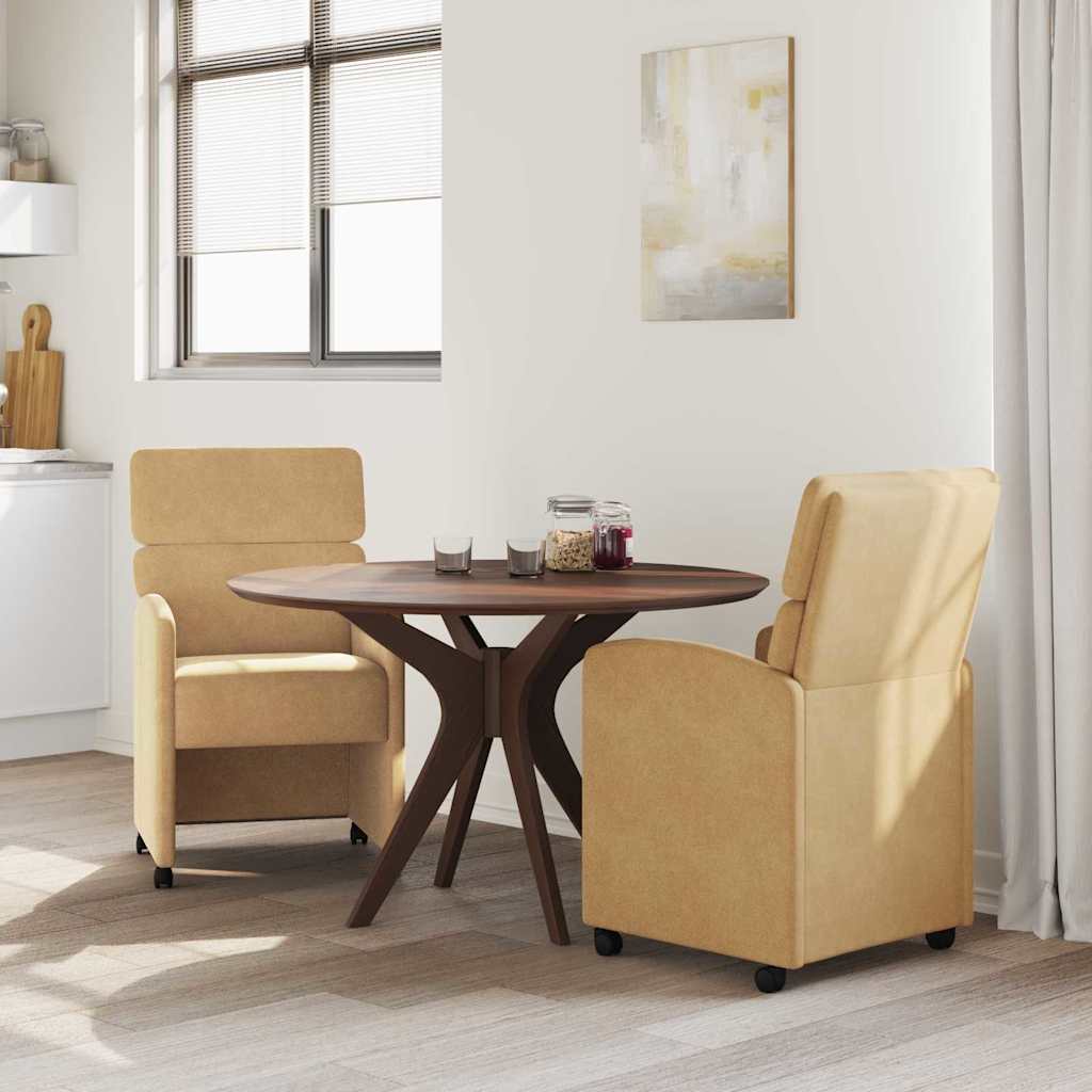 Eetkamerstoelen met Wieltjes 2 pcs Bruin 58 x 65 x 98 cm is nu te koop bij PeponiXL, paradijselijk wonen!
