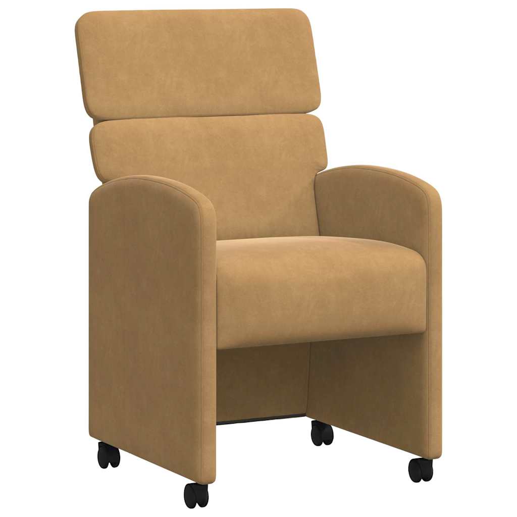 Eetkamerstoelen met Wieltjes 2 pcs Bruin 58 x 65 x 98 cm is nu te koop bij PeponiXL, paradijselijk wonen!