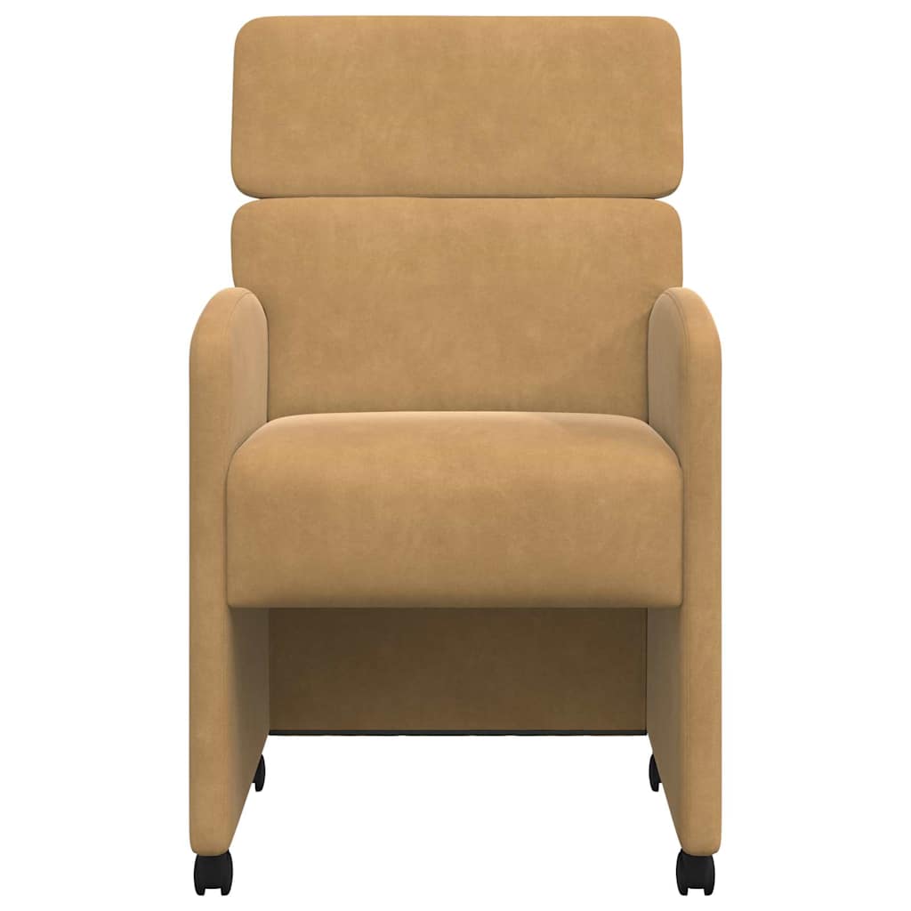 Eetkamerstoelen met Wieltjes 2 pcs Bruin 58 x 65 x 98 cm is nu te koop bij PeponiXL, paradijselijk wonen!