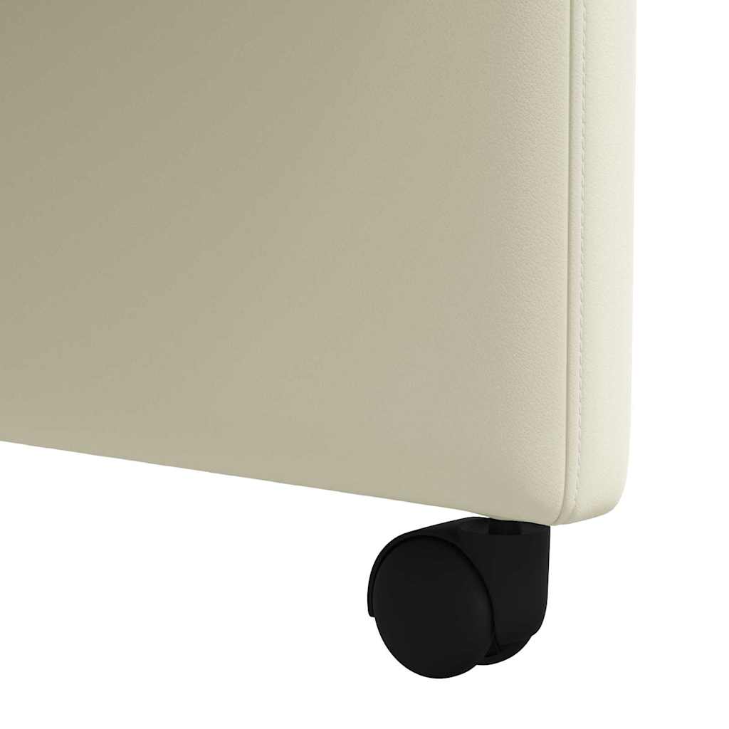 Eetkamerstoelen met Wieltjes 2 pcs Crème 58 x 65 x 98 cm is nu te koop bij PeponiXL, paradijselijk wonen!