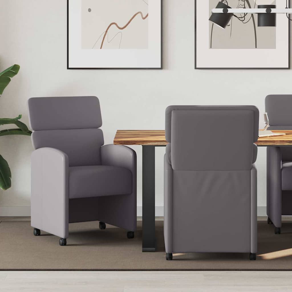 Eetkamerstoelen met Wieltjes 2 pcs Grijs 58 x 65 x 98 cm is nu te koop bij PeponiXL, paradijselijk wonen!