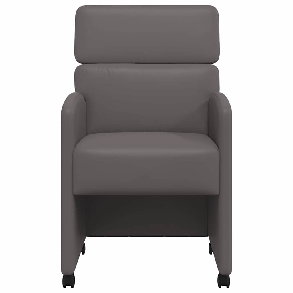 Eetkamerstoelen met Wieltjes 2 pcs Grijs 58 x 65 x 98 cm is nu te koop bij PeponiXL, paradijselijk wonen!
