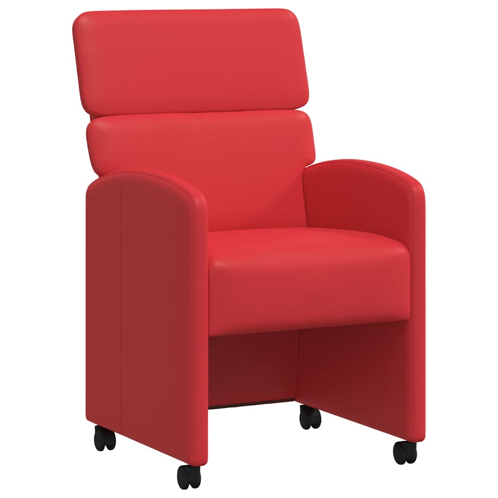 Eetkamerstoelen met Wieltjes 2 pcs Rood 58 x 65 x 98 cm is nu te koop bij PeponiXL, paradijselijk wonen!