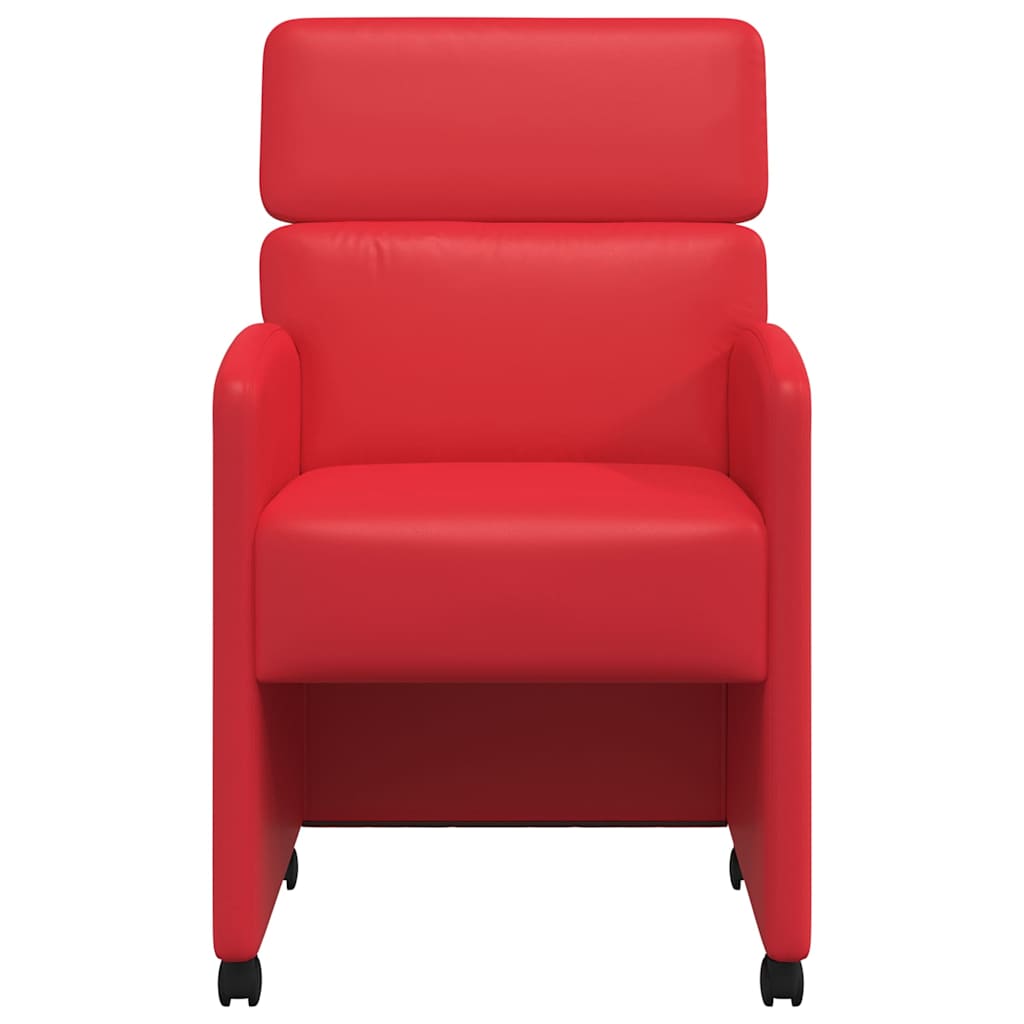 Eetkamerstoelen met Wieltjes 2 pcs Rood 58 x 65 x 98 cm is nu te koop bij PeponiXL, paradijselijk wonen!