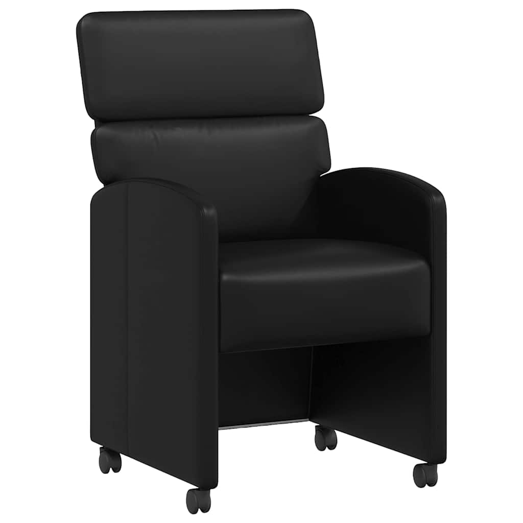 Eetkamerstoelen met Wieltjes 2 pcs Zwart 58 x 65 x 98 cm is nu te koop bij PeponiXL, paradijselijk wonen!