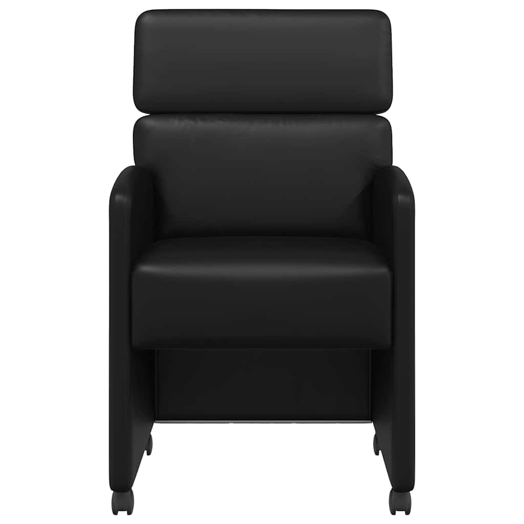 Eetkamerstoelen met Wieltjes 2 pcs Zwart 58 x 65 x 98 cm is nu te koop bij PeponiXL, paradijselijk wonen!