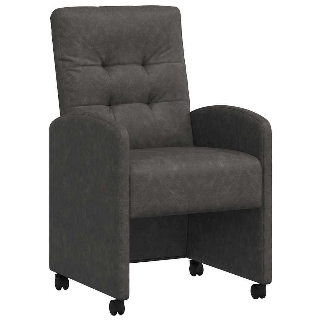 Eetkamerstoelen met Wieltjes 2 pcs Zwart 58 x 67 x 97 cm is nu te koop bij PeponiXL, paradijselijk wonen!