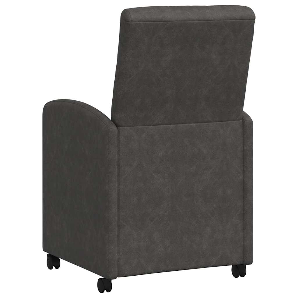 Eetkamerstoelen met Wieltjes 2 pcs Zwart 58 x 67 x 97 cm is nu te koop bij PeponiXL, paradijselijk wonen!