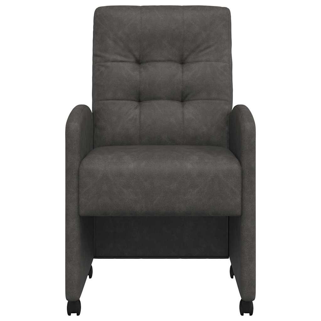 Eetkamerstoelen met Wieltjes 2 pcs Zwart 58 x 67 x 97 cm is nu te koop bij PeponiXL, paradijselijk wonen!