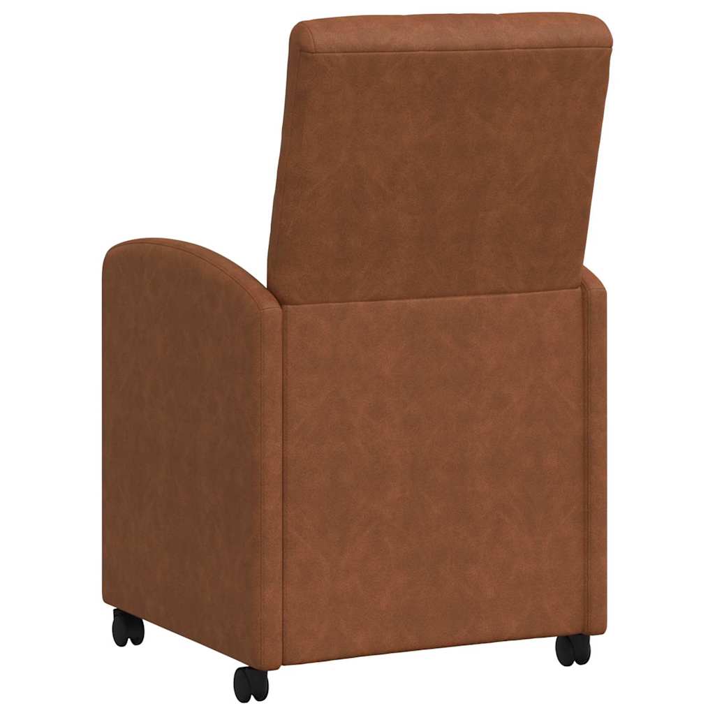Eetkamerstoelen met Wieltjes 2 pcs Bruin 58 x 67 x 97 cm is nu te koop bij PeponiXL, paradijselijk wonen!