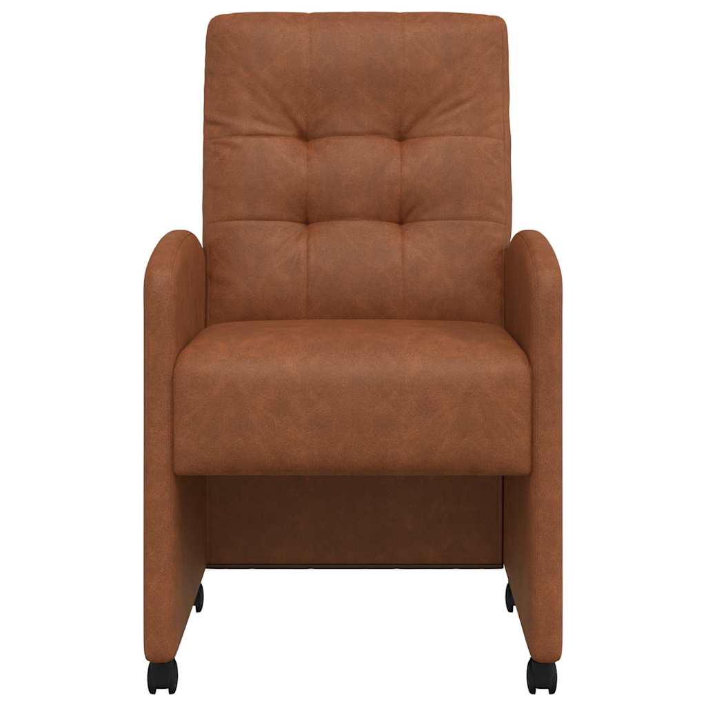 Eetkamerstoelen met Wieltjes 2 pcs Bruin 58 x 67 x 97 cm is nu te koop bij PeponiXL, paradijselijk wonen!