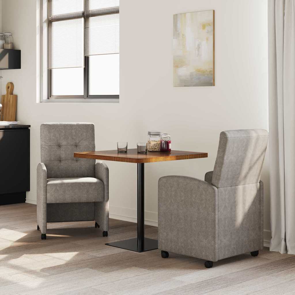 Eetkamerstoelen met Wieltjes 2 pcs Grijs 58 x 67 x 97 cm is nu te koop bij PeponiXL, paradijselijk wonen!