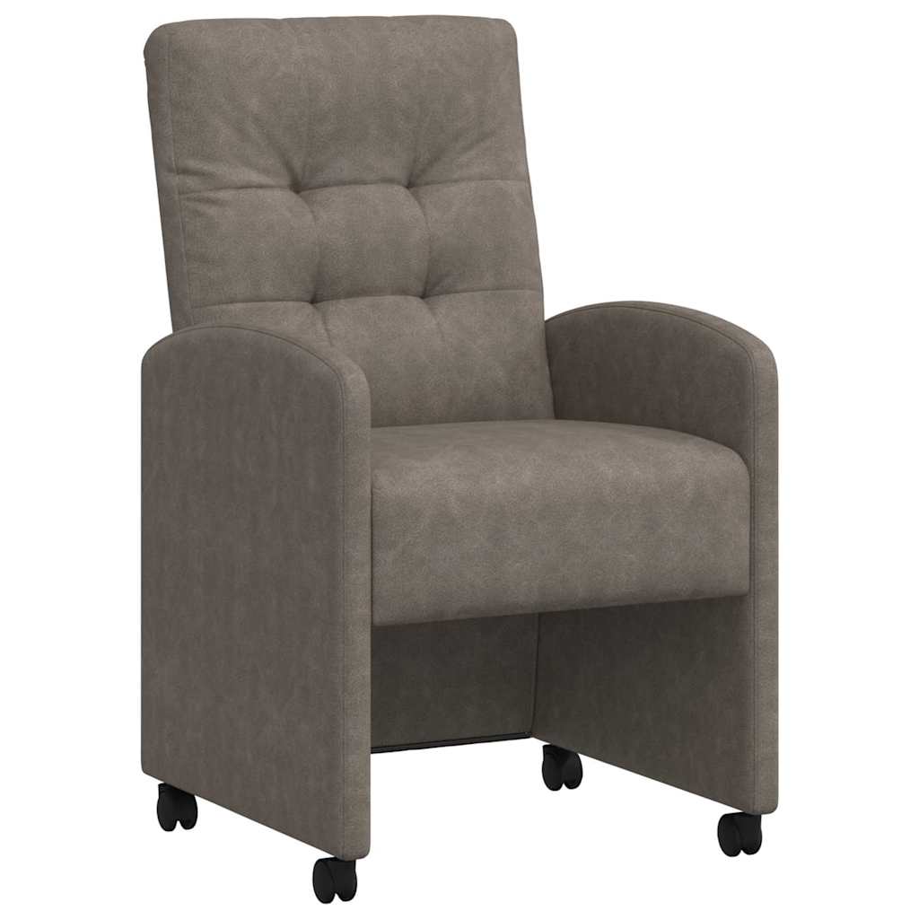 Eetkamerstoelen met Wieltjes 2 pcs Grijs 58 x 67 x 97 cm is nu te koop bij PeponiXL, paradijselijk wonen!